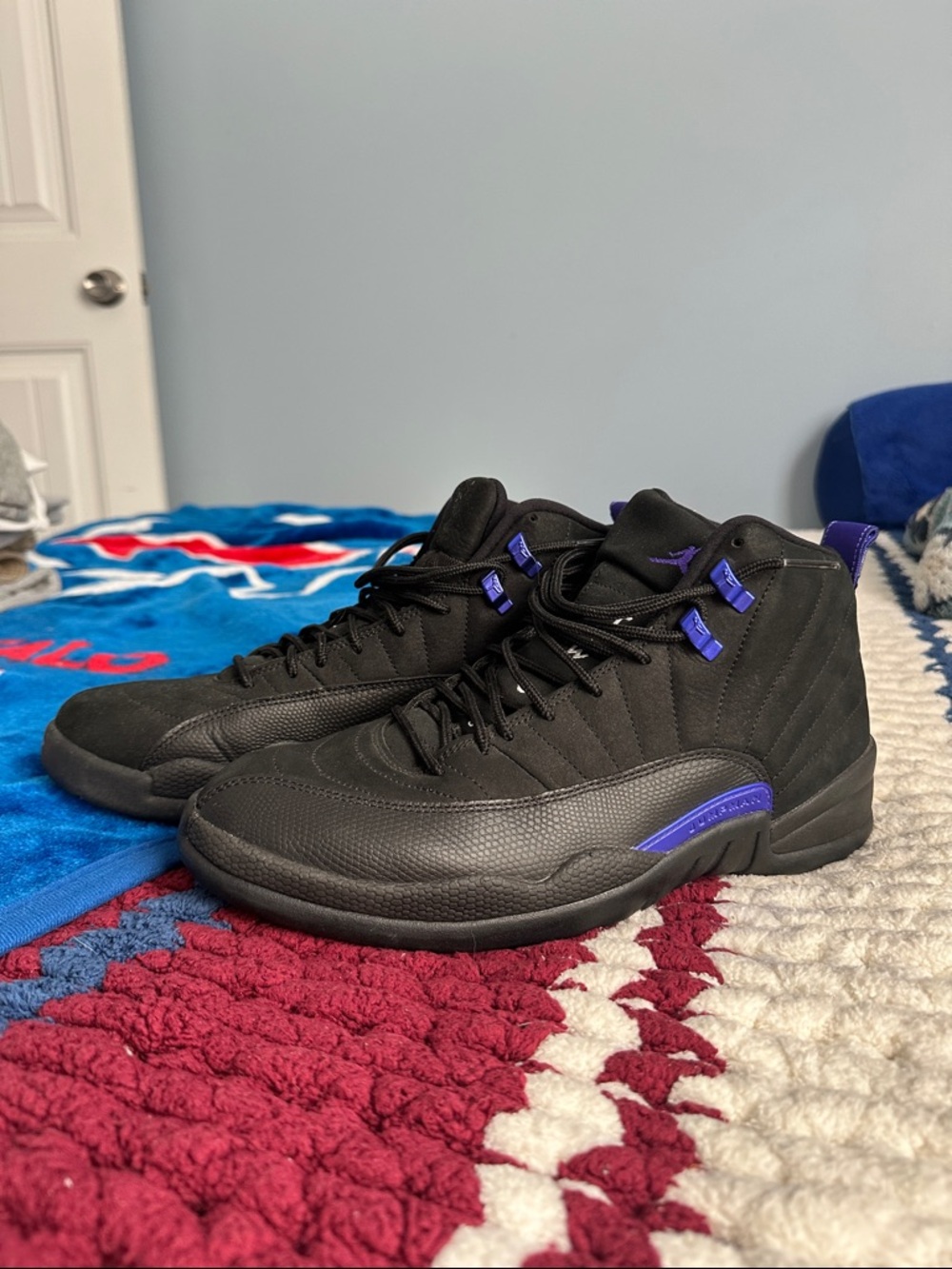 Men’s Air Jordan 12 Retro — Black and Purple Basketball Sneakers